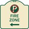 Signmission Fire Zone No Parking and Left Arrow Heavy-Gauge Aluminum Sign, 18" x 18", TG-1818-23974 A-DES-TG-1818-23974 - alternate 1